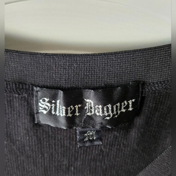 Silver Dagger Black Skirt with Metal Fringe Detail - Picture 5 of 5